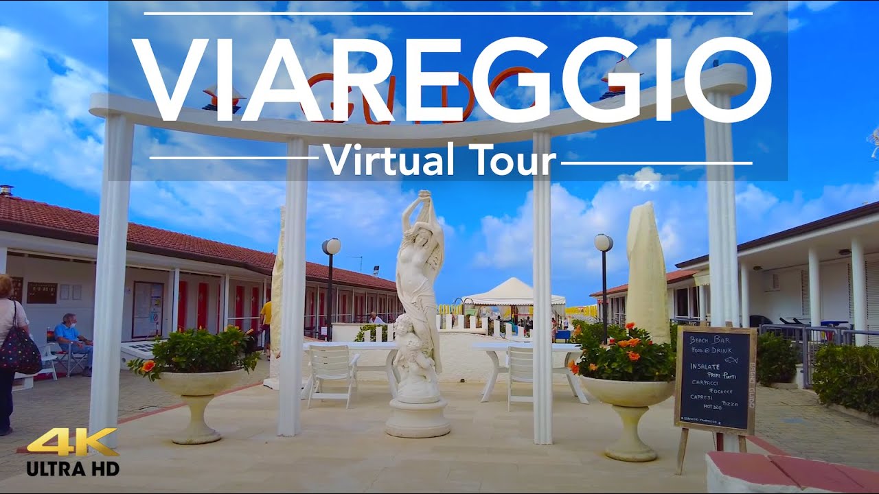 Best Italian beach Resorts along Seaside of Tuscany | Walking Tour in Viareggio, Italy  2021 4K-UHD