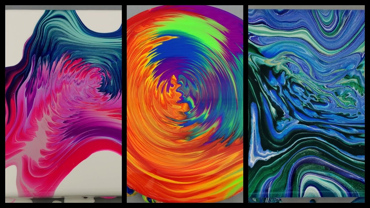 3 Paint Kiss Pours using Pre-Mixed Arteza Pouring Acrylics