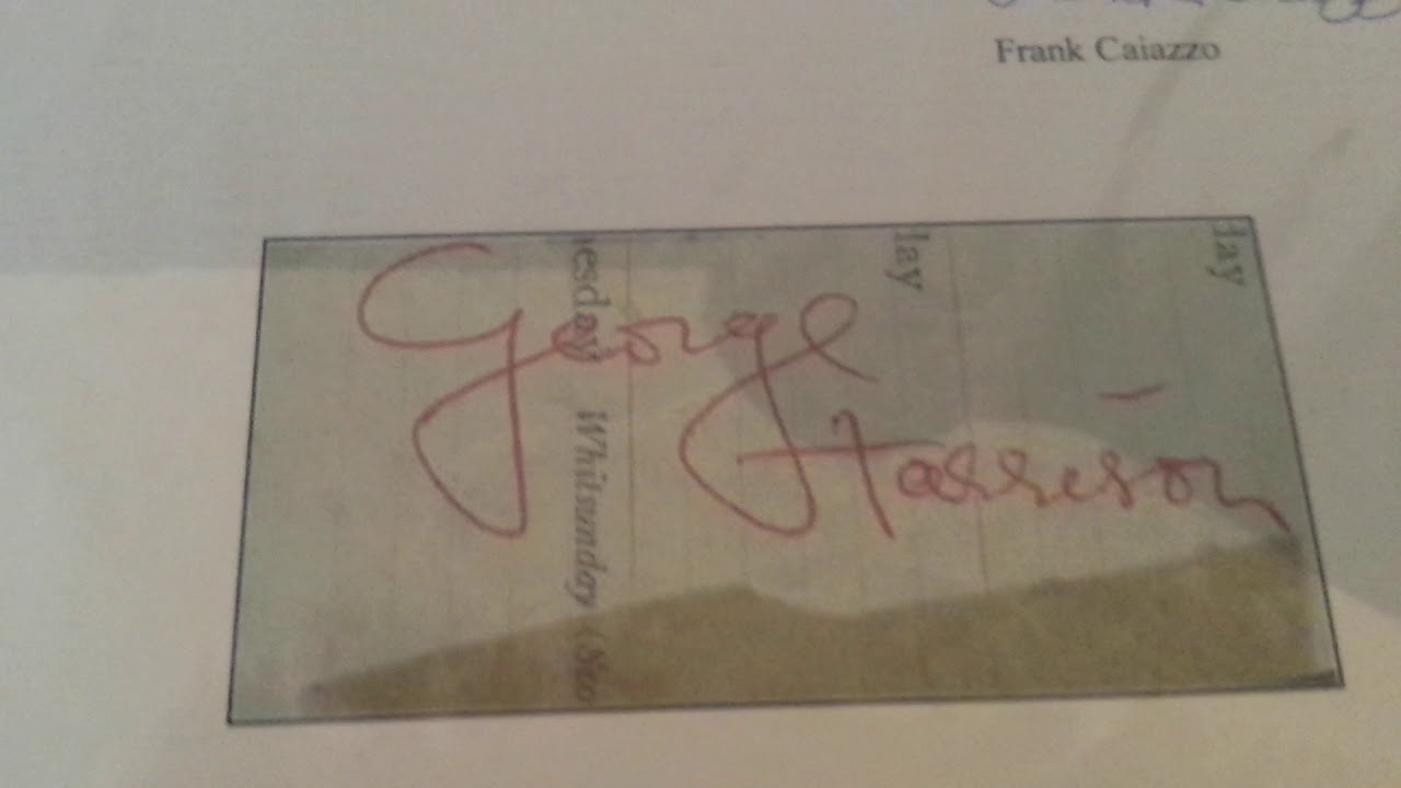 George Harrison Full Name Autograph Late 1964/Early 1965 Beatles Signed