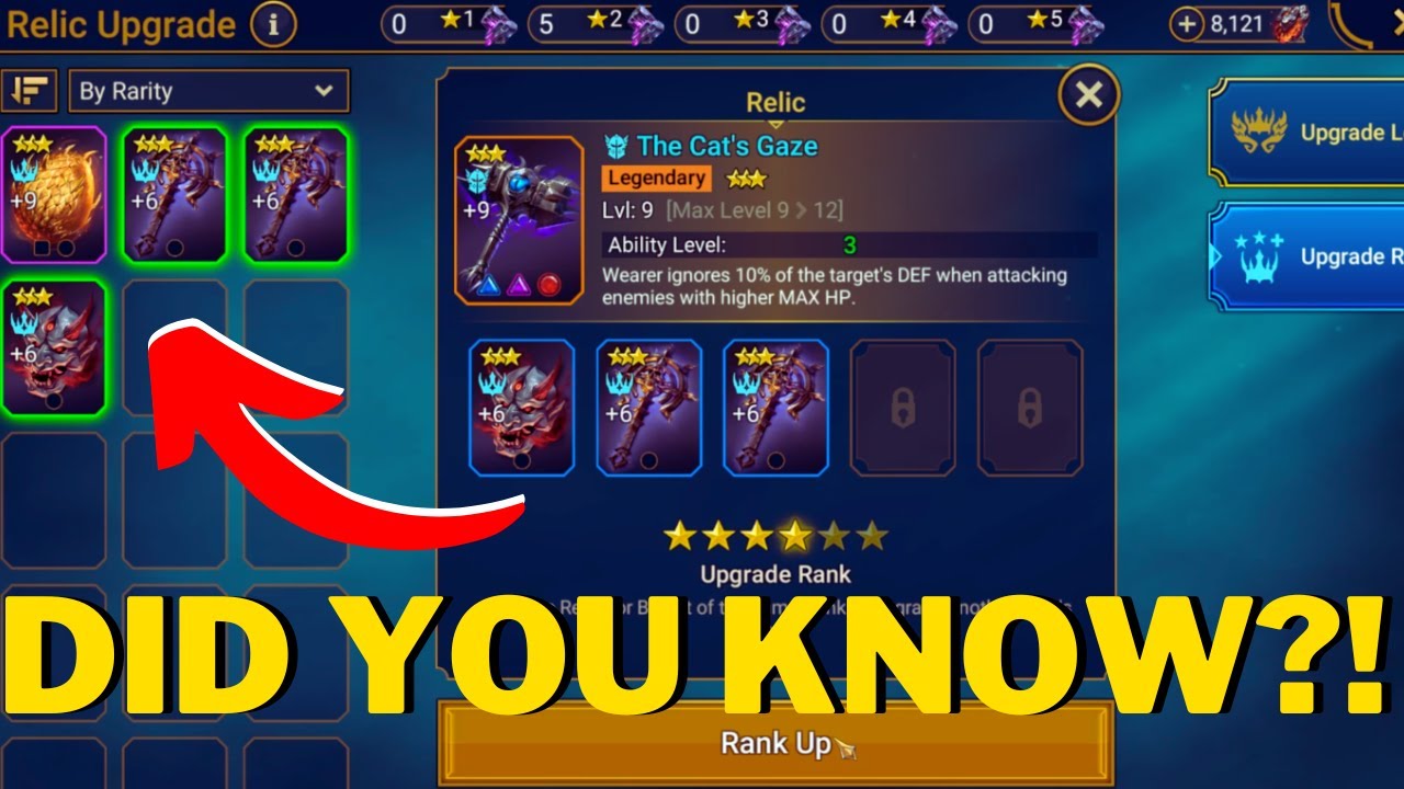 HOW TO RANK UP RELICS TO LV 4.. WITHOUT WAITING MONTHS FOR MATERIALS!! Raid Shadow Legend