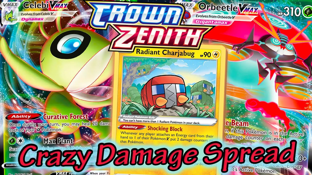 Orbeetle VMAX & Radiant Charjabug Combo Spread TONS of Damage (PTCGO Crown Zenith)