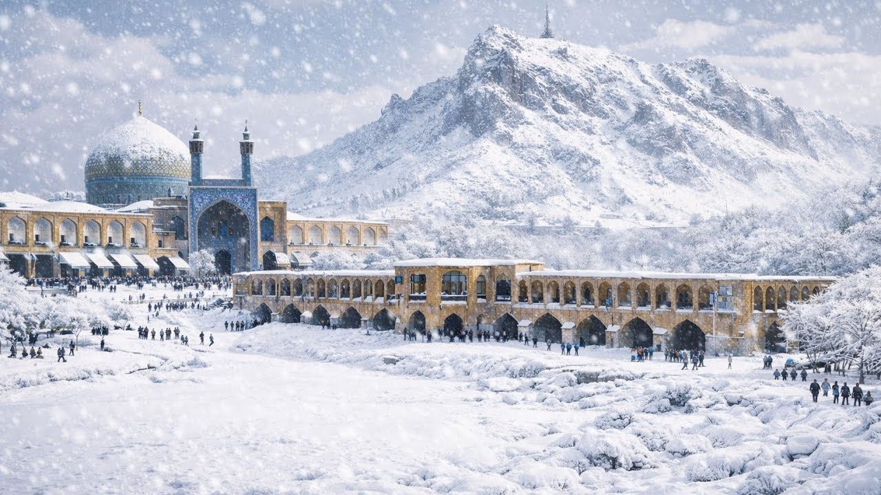 Crazy Snowfall in IRAN Isfahan After 1035 Days