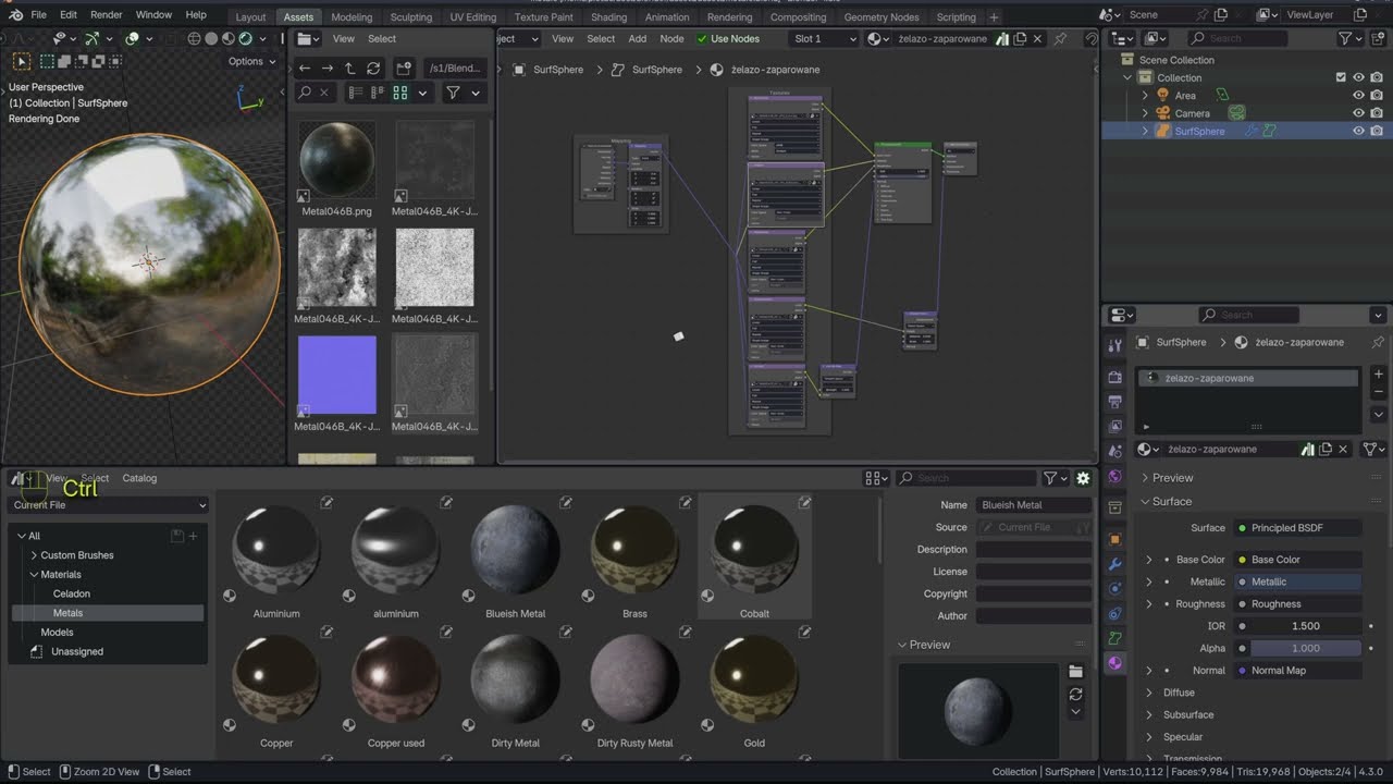 PKB:G3D, Asset Browser - szybkie tworzenie materiałów z Node Wrangler