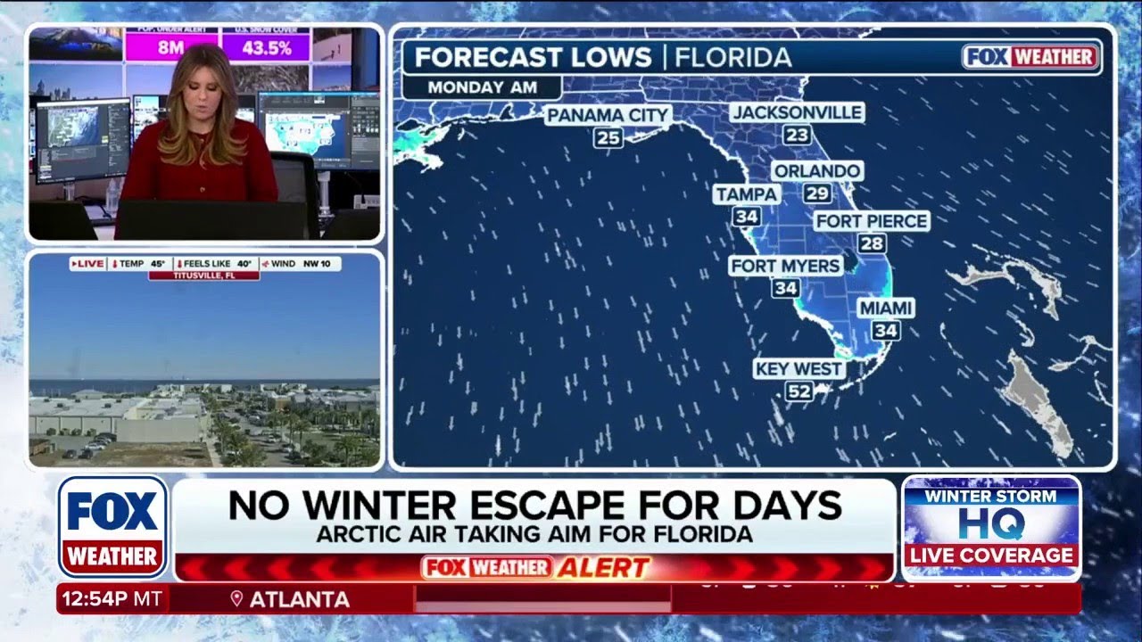 Orlando weather live: Ice, snow flurries, and freezing temperatures