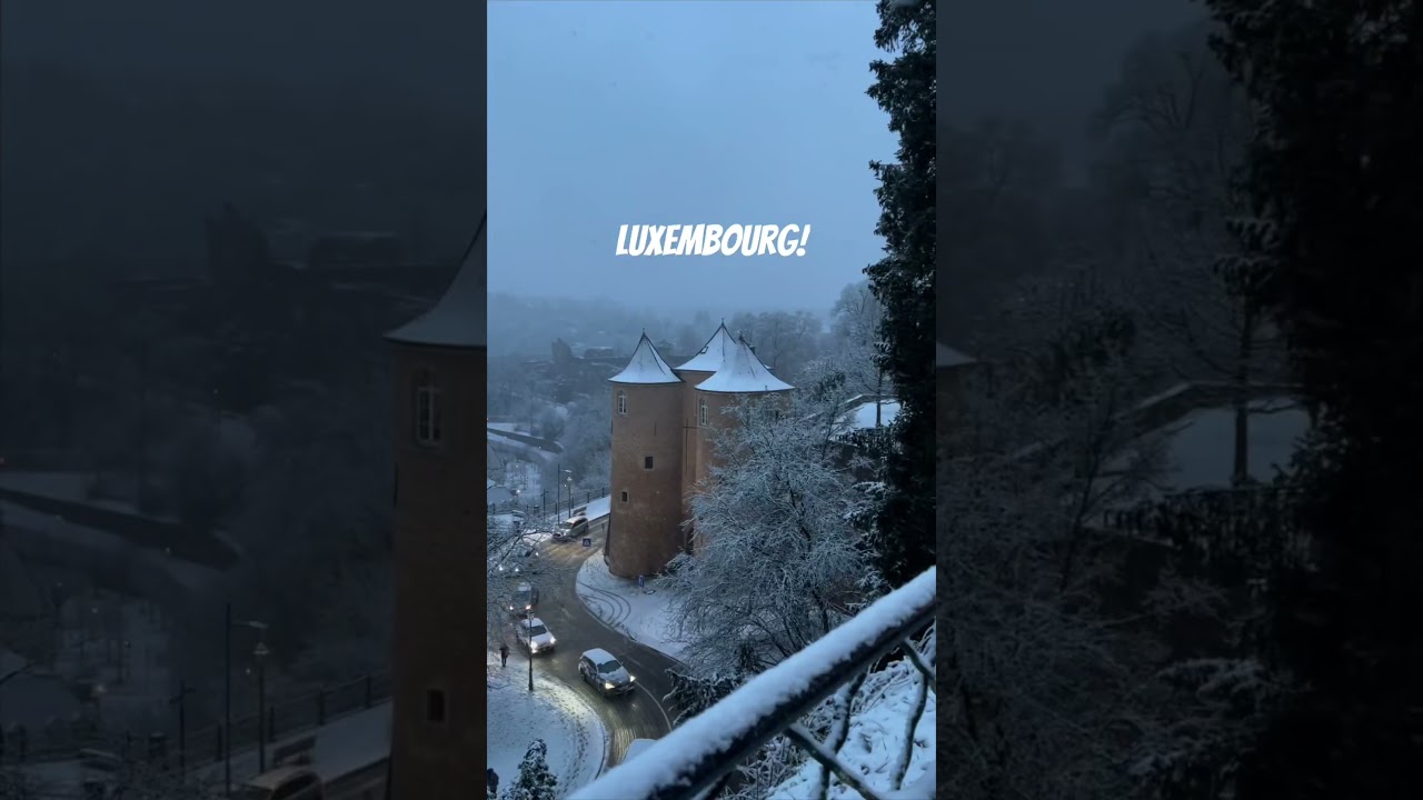 Snowy evening in Luxembourg City! #universityofluxembourg #luxembourg #luxembourgcity