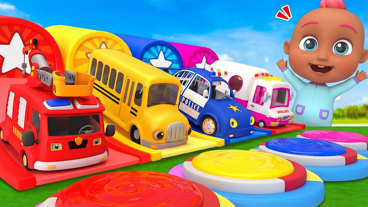 A Roda do Ônibus | Canção De Cores e Veículos Famosos | Caetano em Português - Músicas Infantis