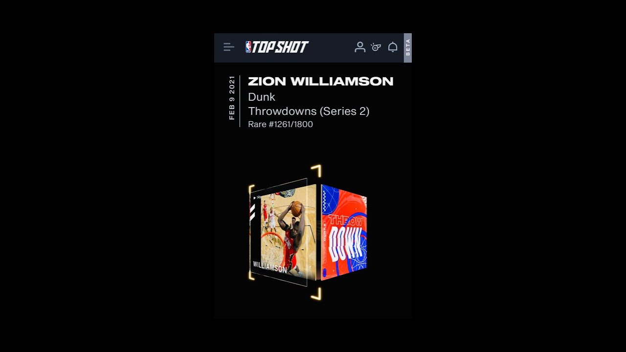 NBA TOP SHOT NFTs!!  RARE PACK OPENING!!!   ZION WILLIAMSON RARE THROWDOWN PULL!!!