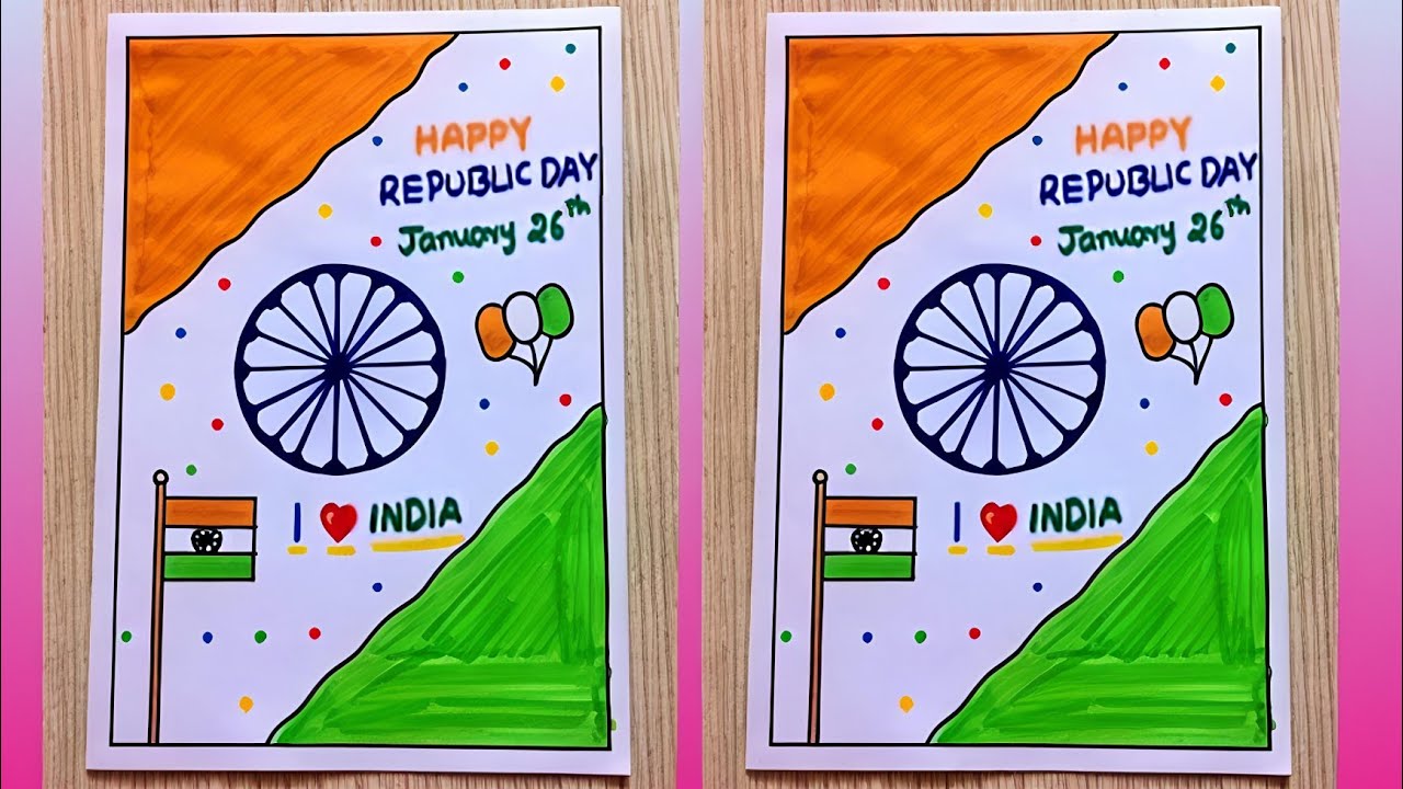 Republic day greeting card making simple and easy//republic day Card 