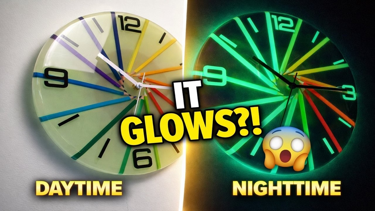 I Made a Glow-in-the-Dark Resin Clock… It Lights Up Like a Flashlight!