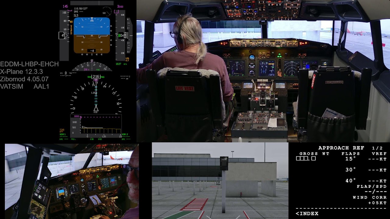 EDDM - LHBP | Munich - Budapest | VATSIM AAL1| X-Plane 12 | ZiboMod | Home Cockpit | B737 |