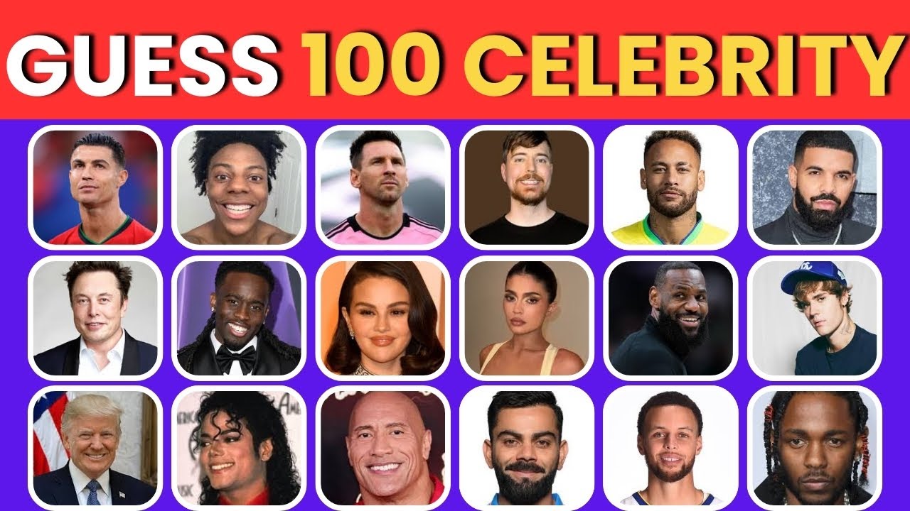 Guess the Celebrity in 3 Seconds | 100 Most Famous People | Mind Sprint