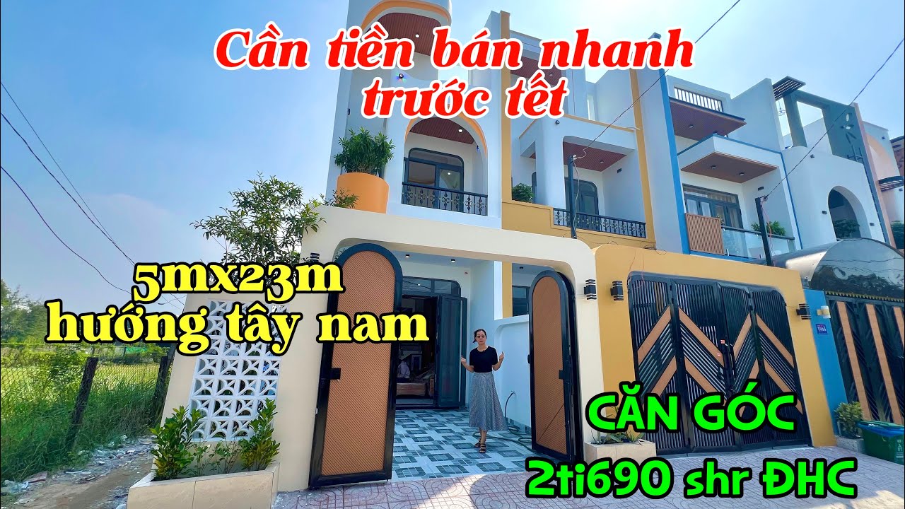 Căn góc hiếm khó tìm khu vực đông vui dt 5mx23m hướng tây nam giá 2 tỷ 690 shr ĐHC