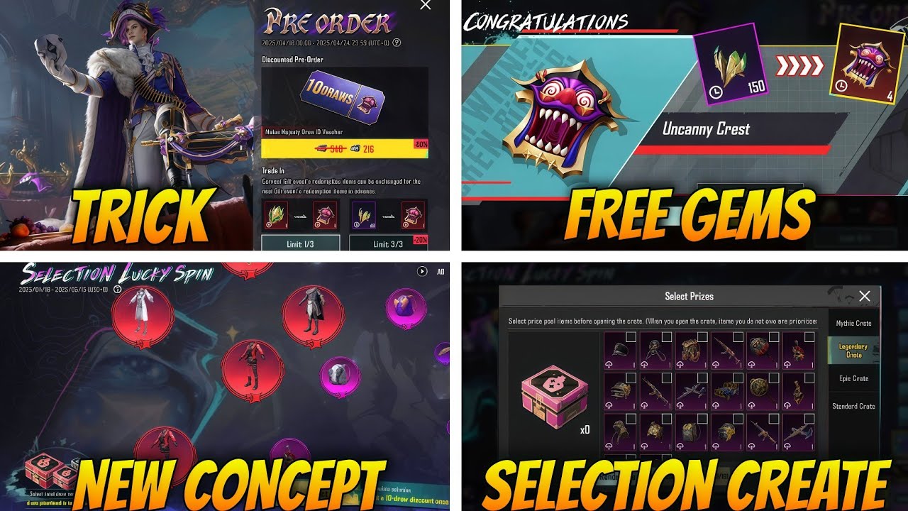 Selection Lucky Spin Concept Explain | New Ultimate Pre Order Trick | PUBGM