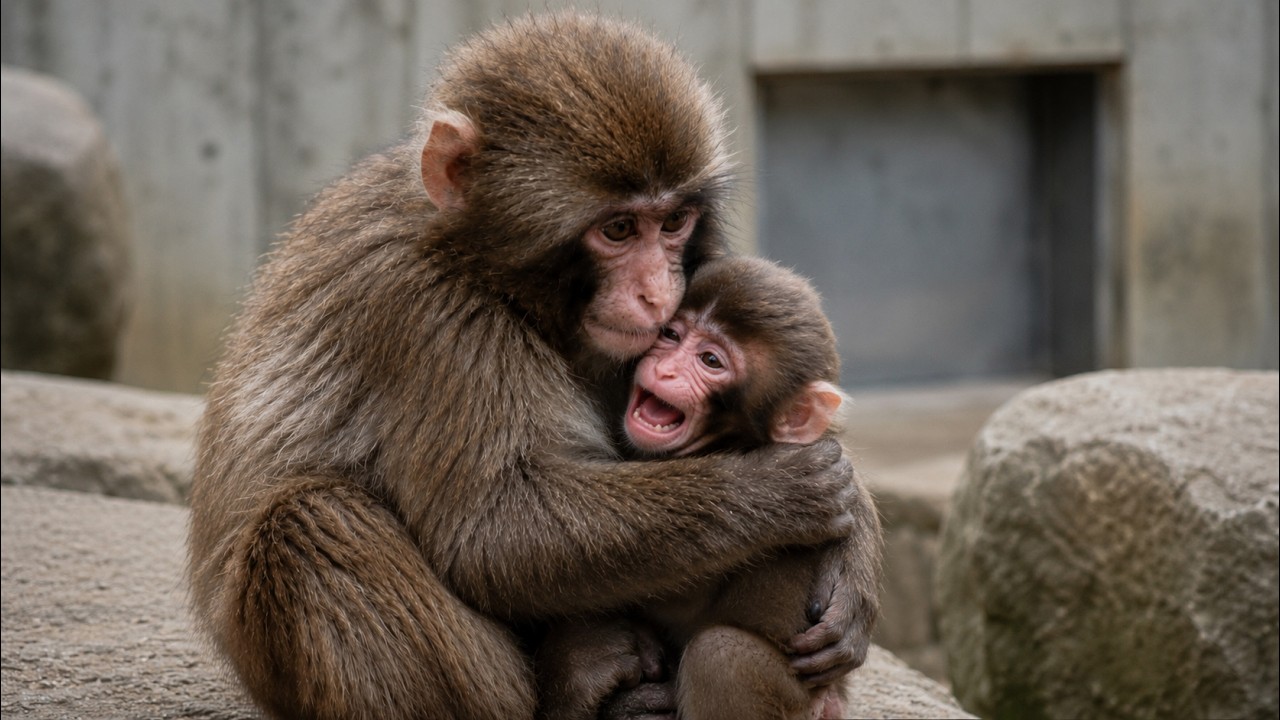 Панч-кун пытался успокоить новорожденную&hellip; но потом малышка сделала это 😭🐒❤️