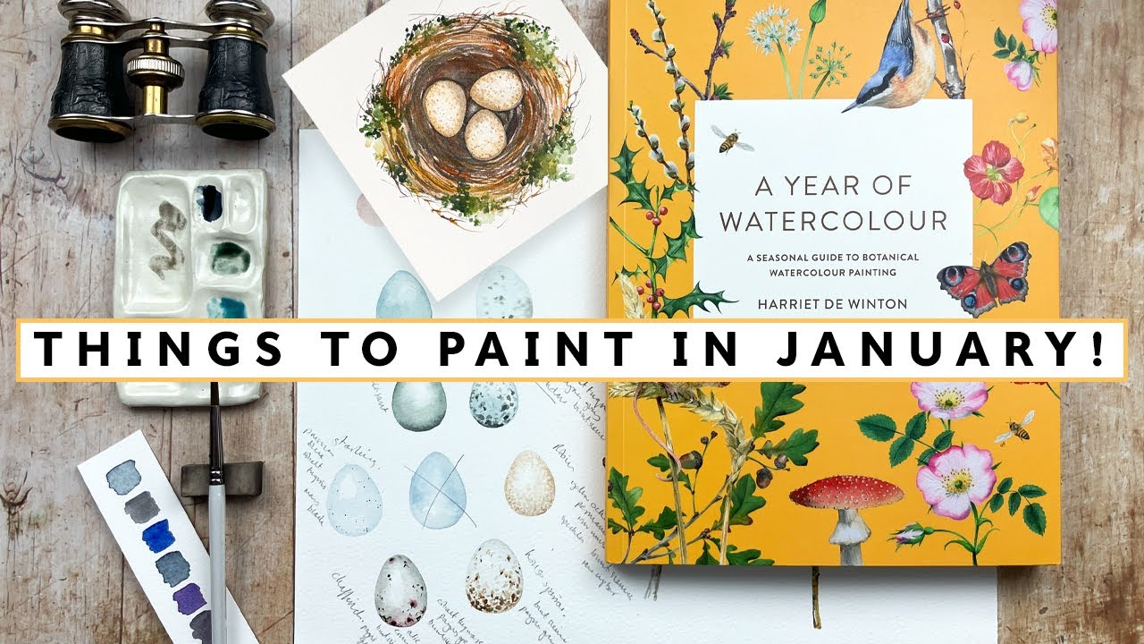 What to PAINT on a Cold Winter Day in January Watercolour Birds Nest tutorial