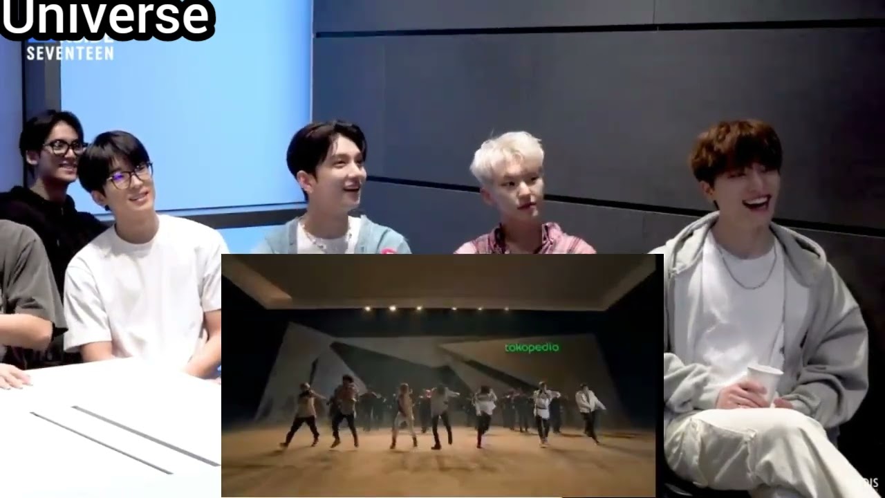 (fanmade)Seventeen Reaction to BTS "ON" Tokopedia performance 