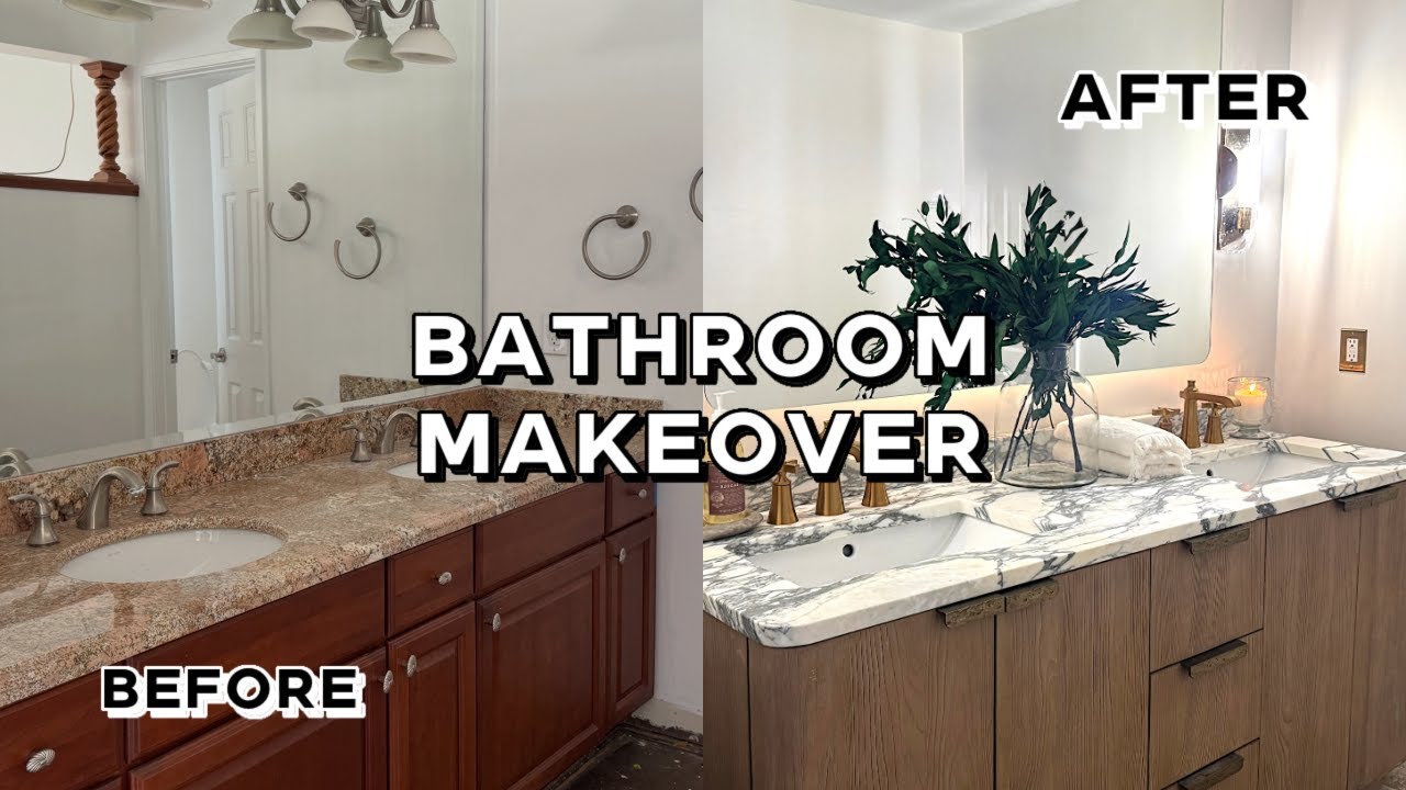 DIY BATHROOM MAKEOVER ON A BUDGET! HOW TO INSTALL AN LED MIRROR! (Inyouths LED Mirror)
