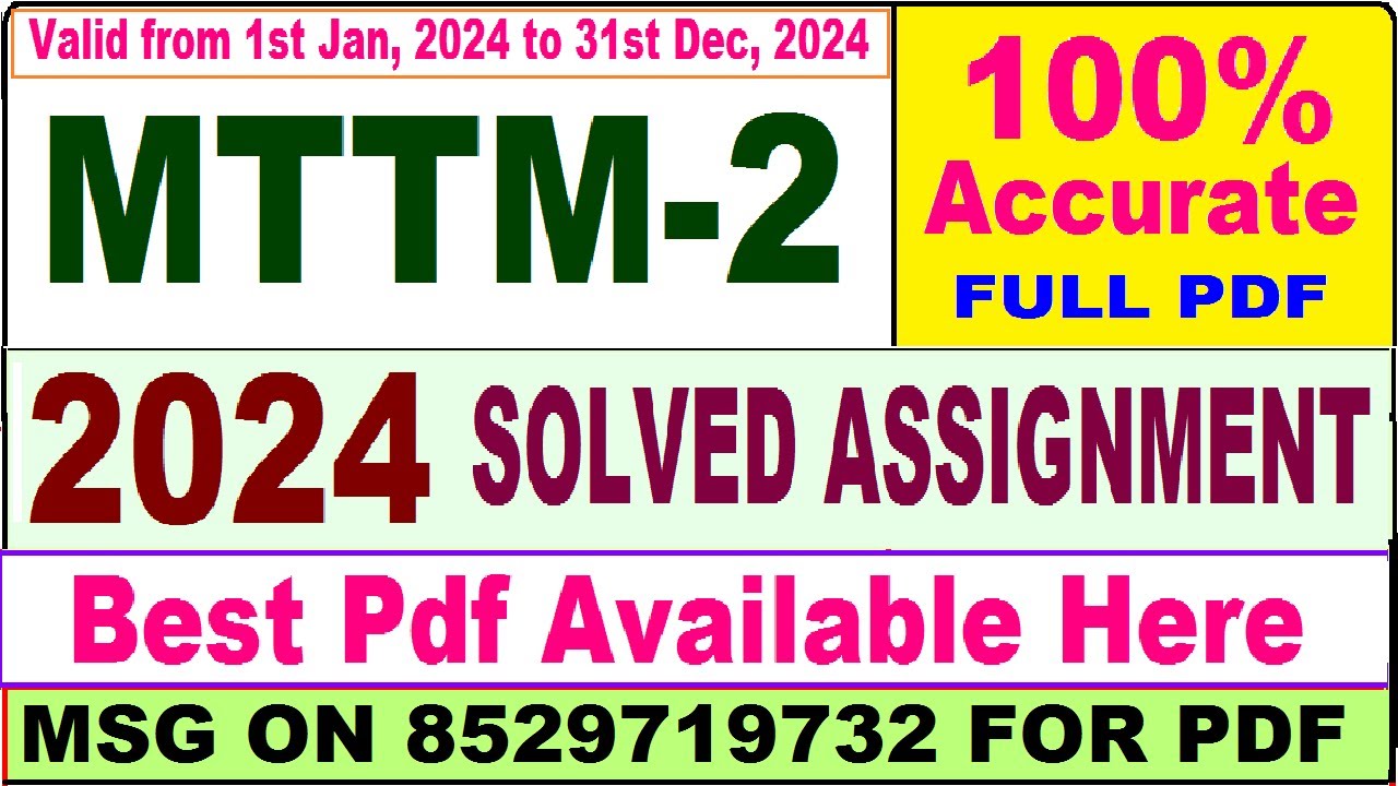 MTTM 2 solved assignment 2024 || mttm 2 solved assignment 2023-24 in English ||  mttm2 2024