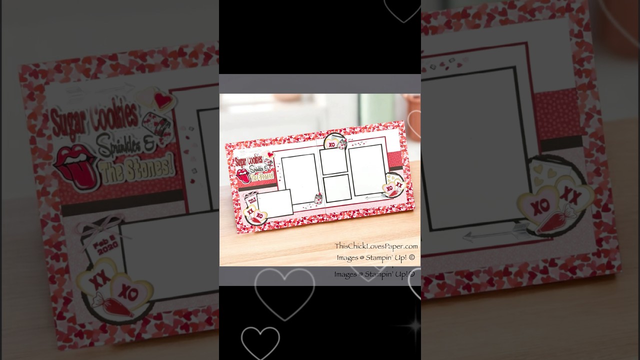 Bright & Bold Valentine Layout | Scrapbook Idea. 