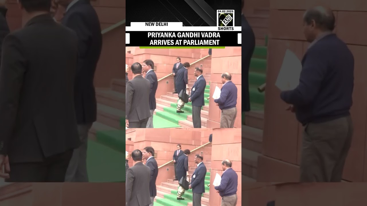Budget Session 2025: Congress MP Priyanka Gandhi Vadra arrives at Parliament