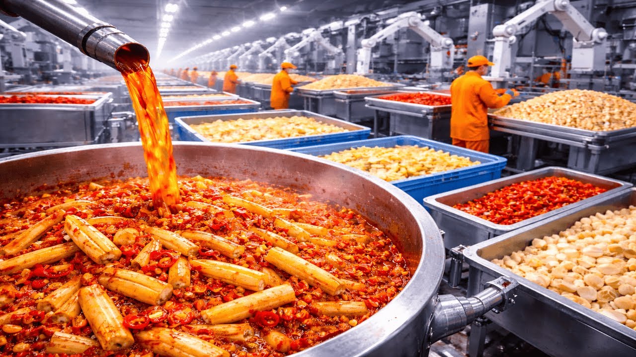 Inside the High-Tech Bamboo Shoots with Garlic Chili Factory You’ve Never Seen Before (Full Process)