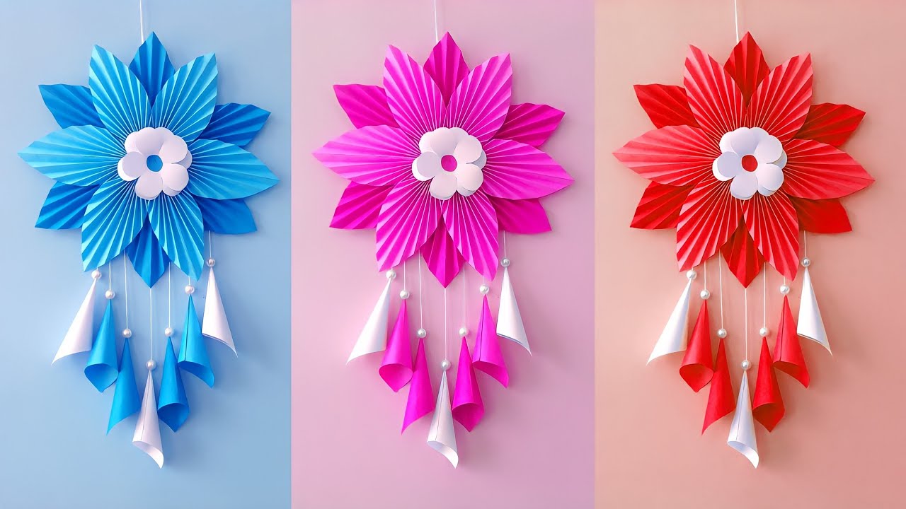 Easy and Quick Paper Wall Hanging Ideas / A4 sheet Wall decor / Cardboard  Reuse /Room Decor DIY