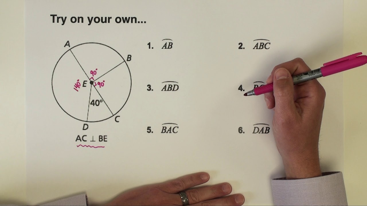 FINDING ARC MEASURES: How to identify congruent arcs