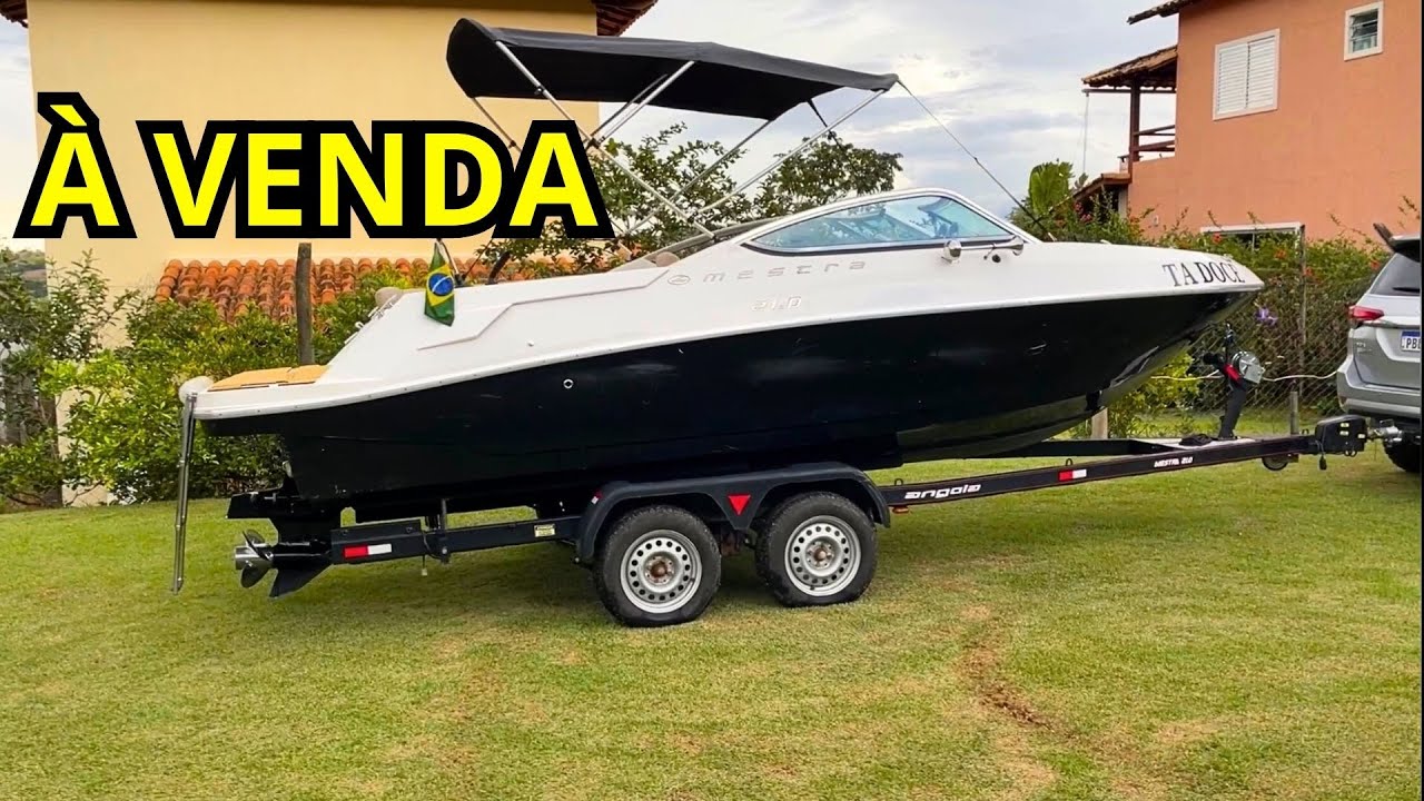 Lancha MESTRA 21 pés com motor de centro-rabeta À VENDA.