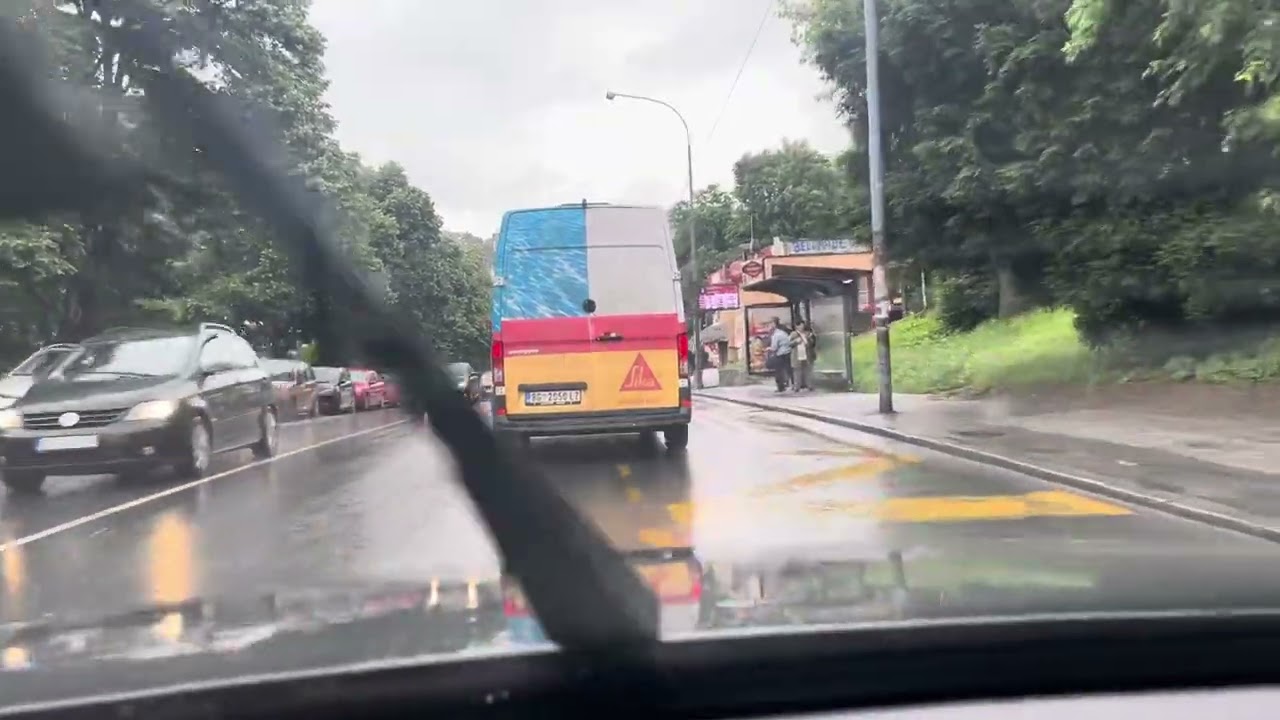 Beograd, voznja, Rakovica centar do SC Slodes, po kisi