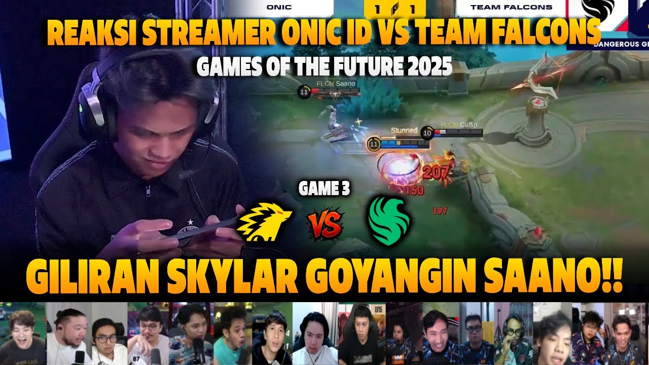 ESMERALDA PRINCE SKYLAR BERGOYANG❗REAKSI STREAMER GAMES OF FUTURE ONIC ID VS TEAM FALCONS | GAME 3