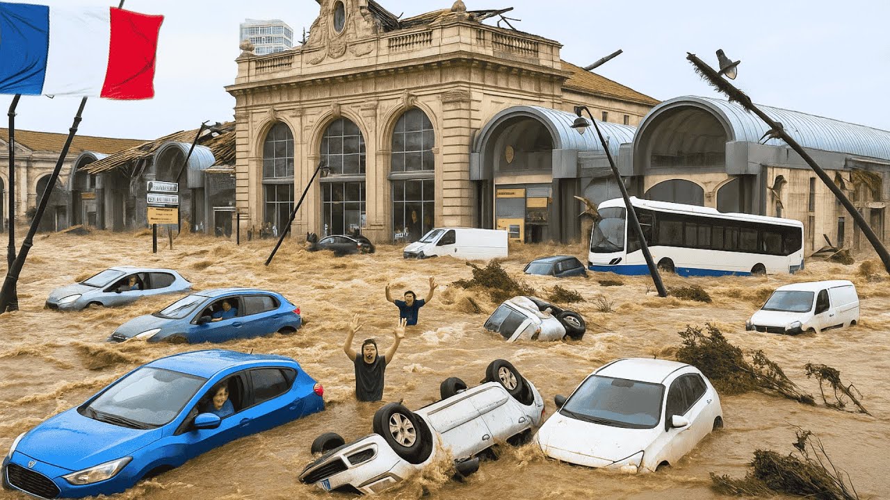 France Destroyed Today! Toulon Flooding Turns Streets Into Rivers &mdash; 12 Dead, 72,000 Without Power