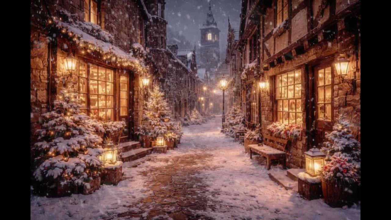 Snowstorm White Noise ❄️ Distant Clock Tower Bells | Cozy Winter Sleep Ambience