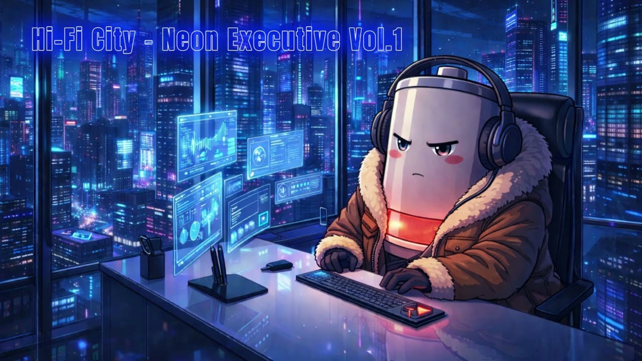 🔋 Hi-Fi City : Neon Executive with RoBe [Neon Noir Synthwave / Deep Focus]
