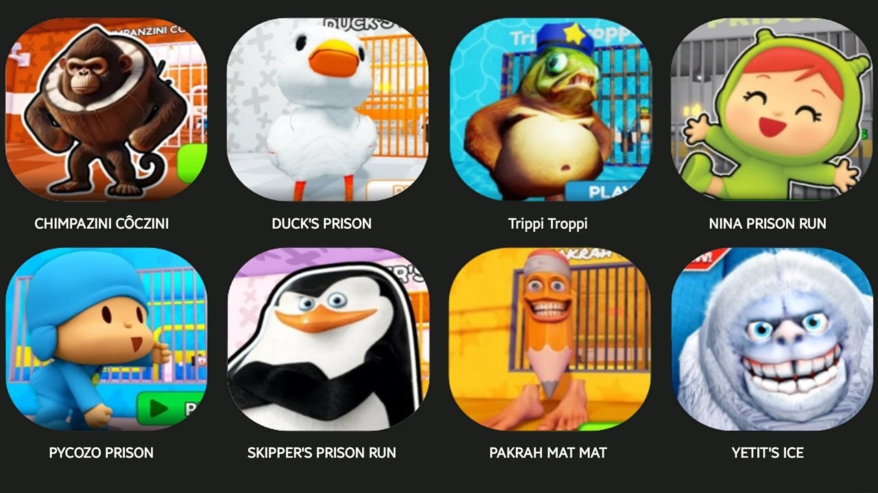 PYCOYO'S PRISON RUN,DUG DUG BEDUG,CHIMPANZINI COCOSINI'S,TRALALERO TRALALA'S,TRASH MONSTER,LAVACA...