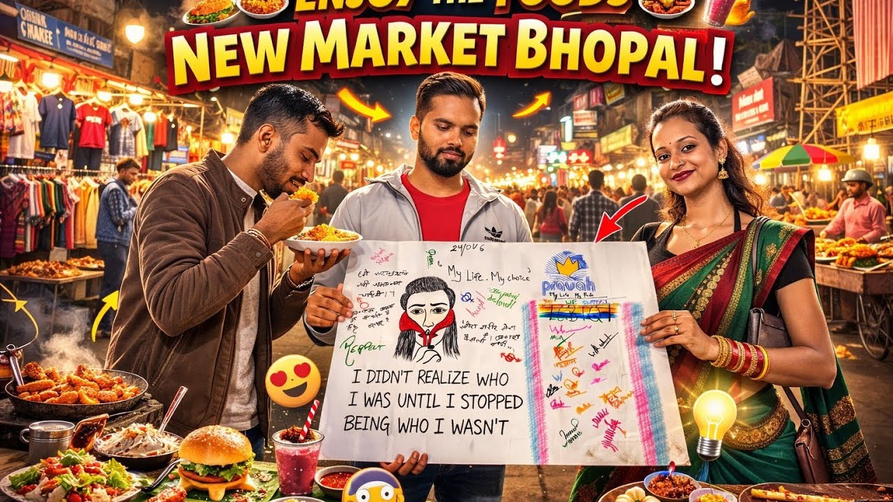 New Market Bhopal Night Market Fun With Friends 🛍️ vlog-01 || Enjoying the street food 🌮