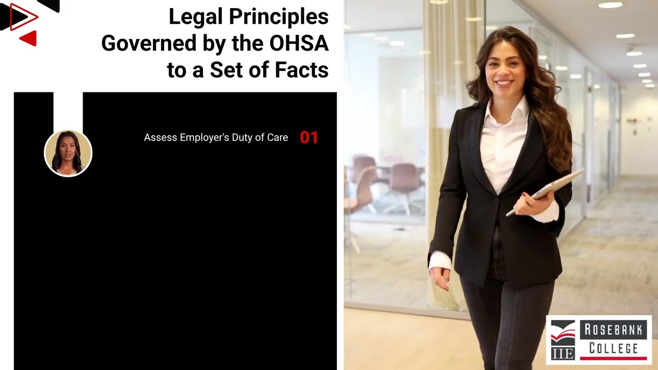 Apply the legal principles governed by the OHSA to a set of facts (LU9/LO11)