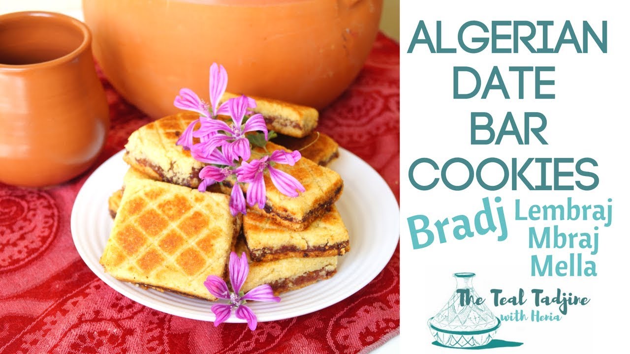 Algerian Date Bars | Bradj, Losanges de Semoule aux Dattes, براج بالتمر