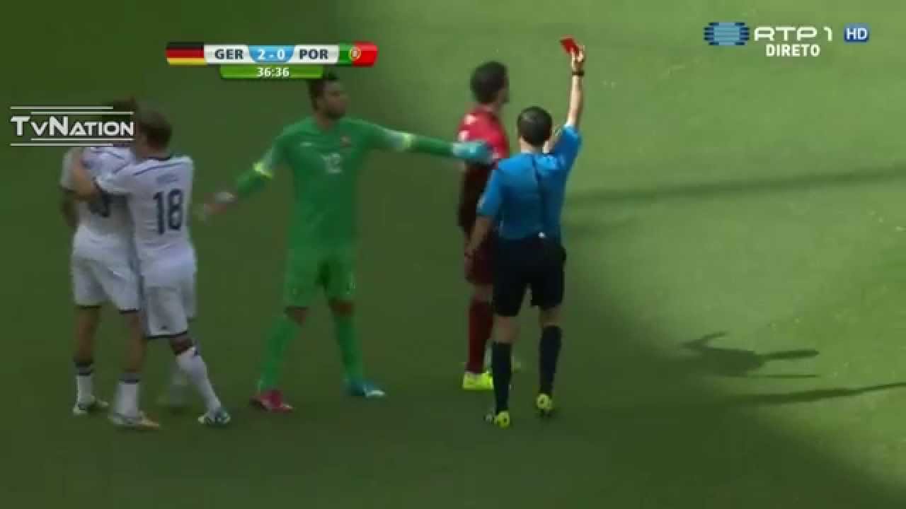 Pepe ( Red Card ) Ridiculous Foul on Thomas Muller Germany vs Portugal World Cup 2014