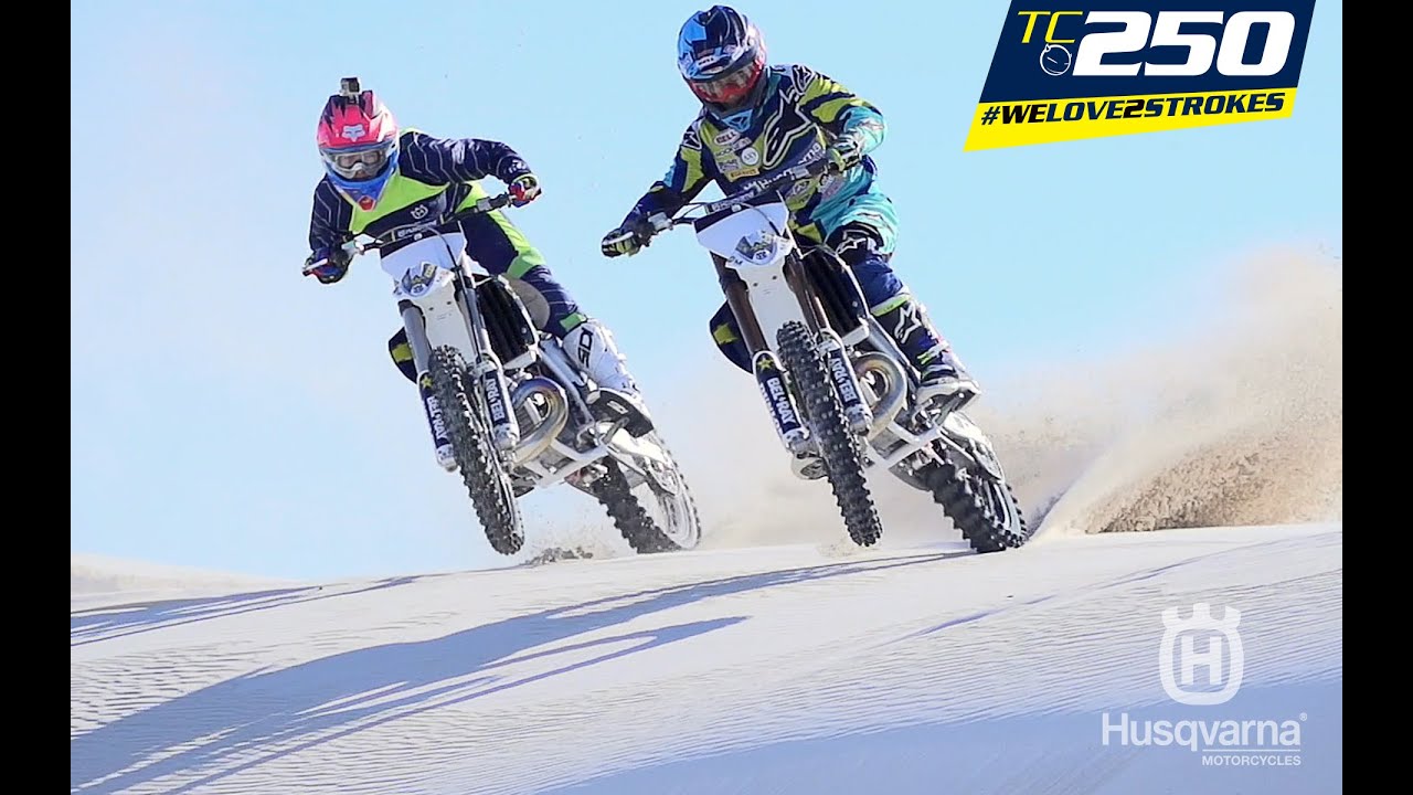 TC250 wide open in the dunes!
