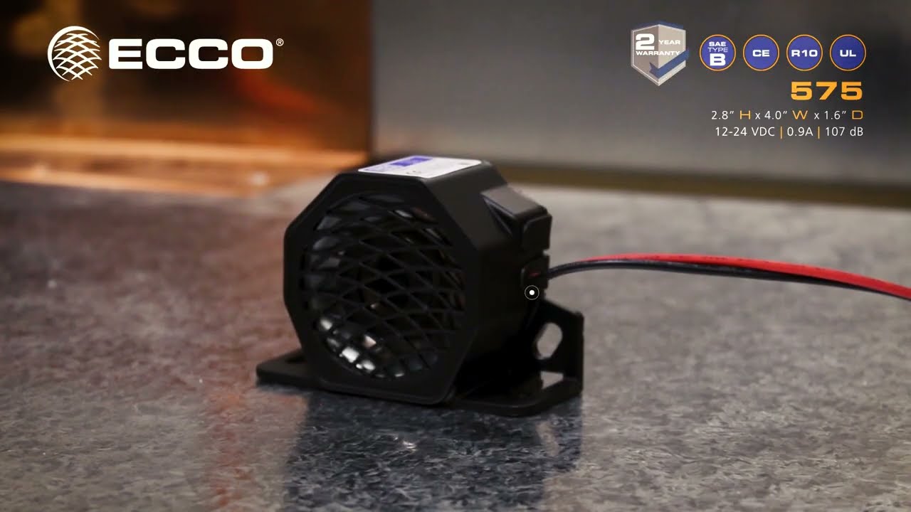 Ecco Backup Alarm  107dB 12/24 Volts Model# 575