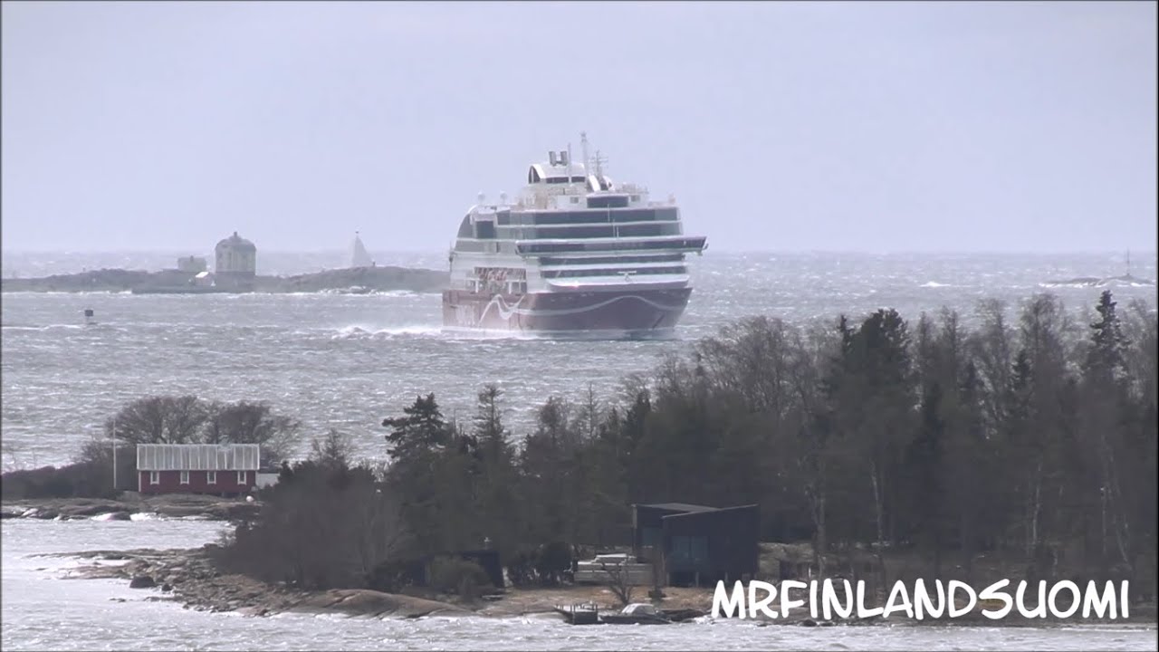 Strong North Wind Vs Glory & Grace In Mariehamn 3 April 2024 Viking Line