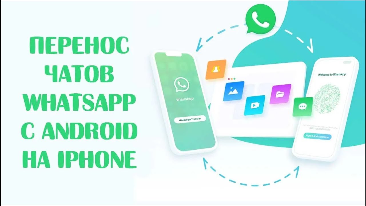 Перенос  whatsapp с android на iPhone Бесплатно