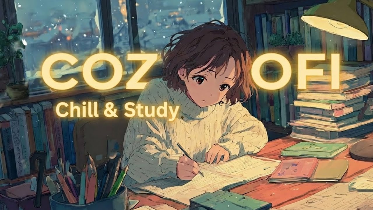Hard working Girl Study in a Cozy Winter Room ❄️ Relaxing Lofi Beats for Concentration & Focus