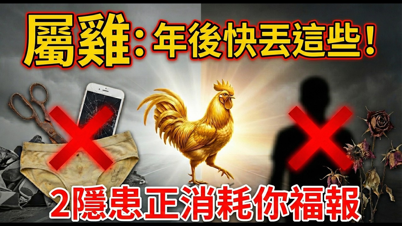 生肖雞注意！身邊有屬雞的人請轉發！這兩大隱患正在消耗你的福報，開春後趕緊斷捨離！#屬雞2026運勢 #2026生肖雞運勢 #生肖雞運程 #斷捨離 #風水禁忌 #開運 #漏財 #犯小人 #爛桃花 #轉運