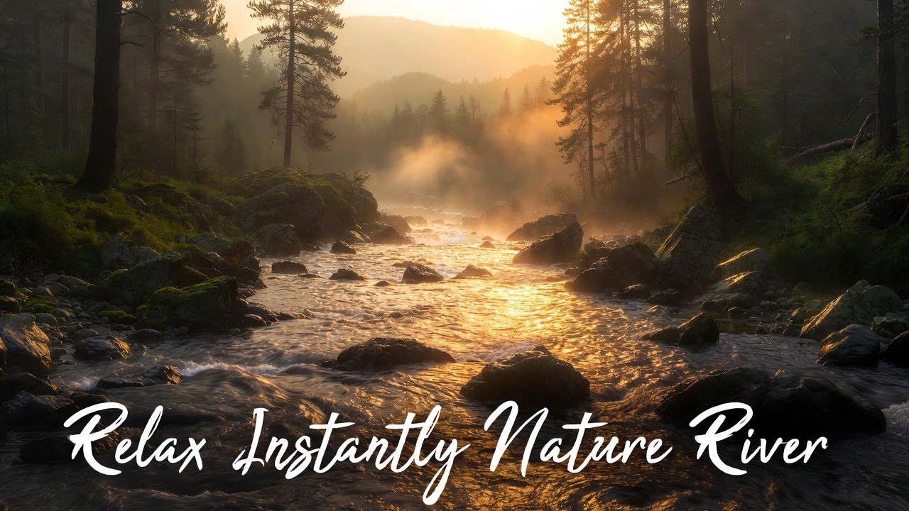 Relaxing Natural River Sound & Bird Sounds | Ambient Nature for Relaxation
