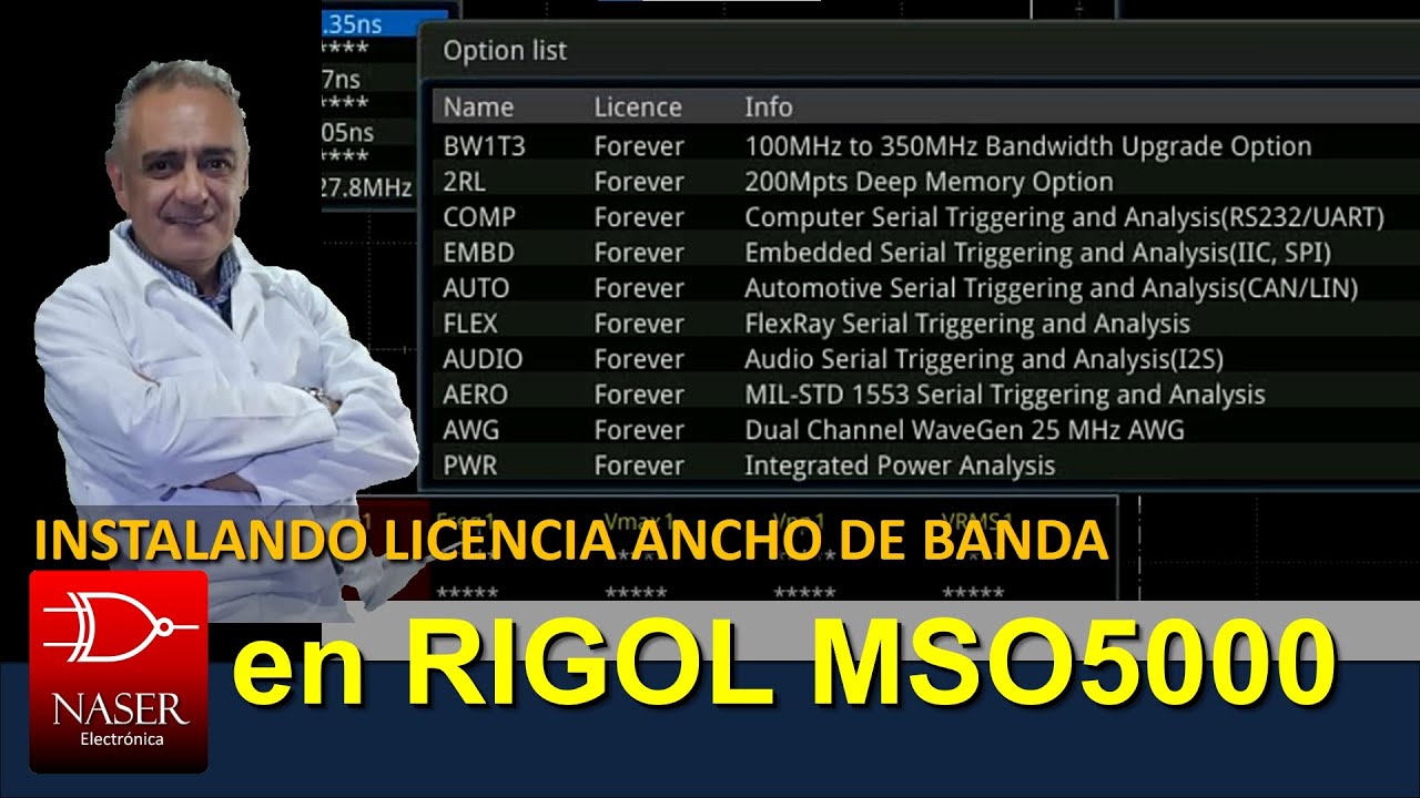 ACTIVAR, INGRESAR Y PROBAR LICENCIA BW1T3, 350MHz ANCHO DE BANDA EN RIGOL MSO5000