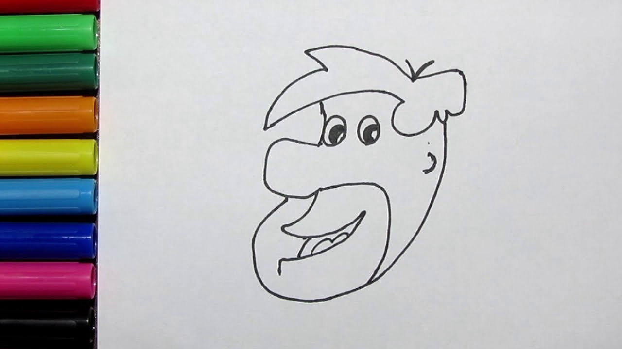 How to Draw Fred Flintstone's Face Easy | Most Famous Cartoon Character  Drawing for Kids