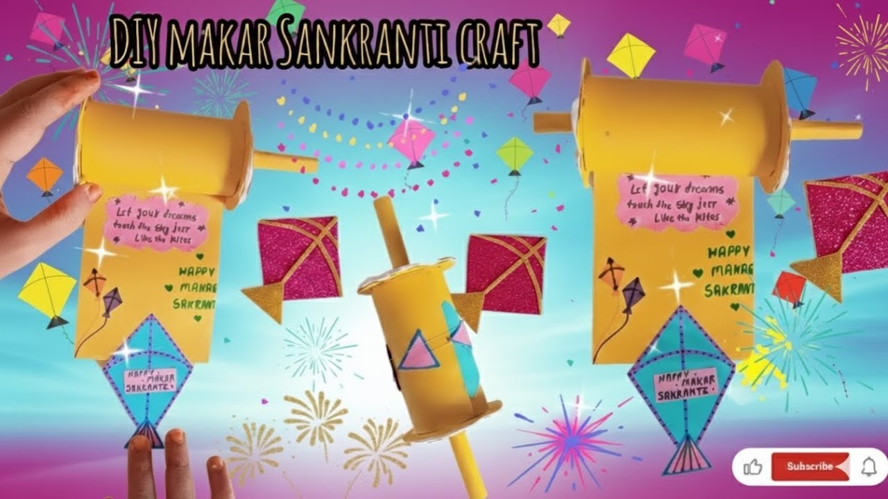 ✨DIY Makar Sankranti Kite Craft 🎉 | Paper Kite & Patang Decoration | Easy Festival Craft🌼 #kite 