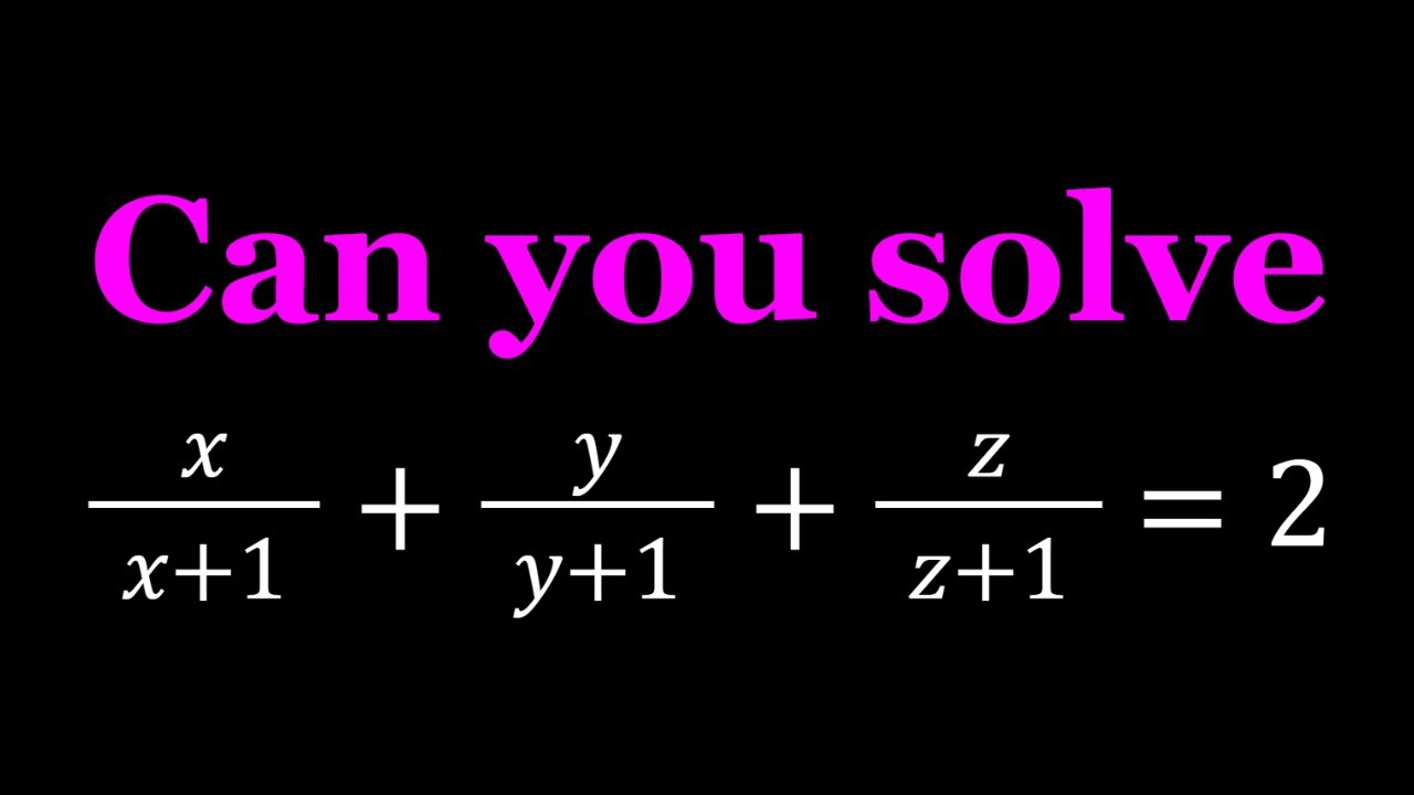 I Solved A Nice Diophantine Equation