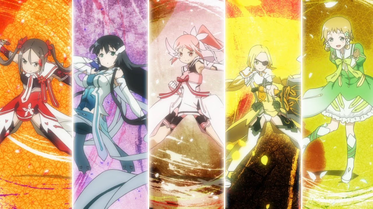 1080p Yuuki Yuuna is a Hero S1 All Transformations Part 2 結城友奈は勇者である 変身シーン